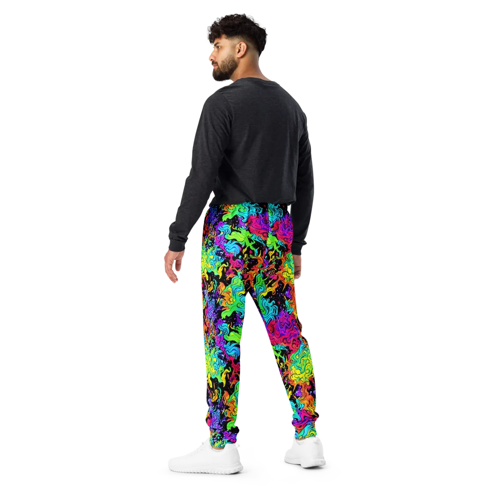 Rainbow Voltage on Men's Joggers — Back