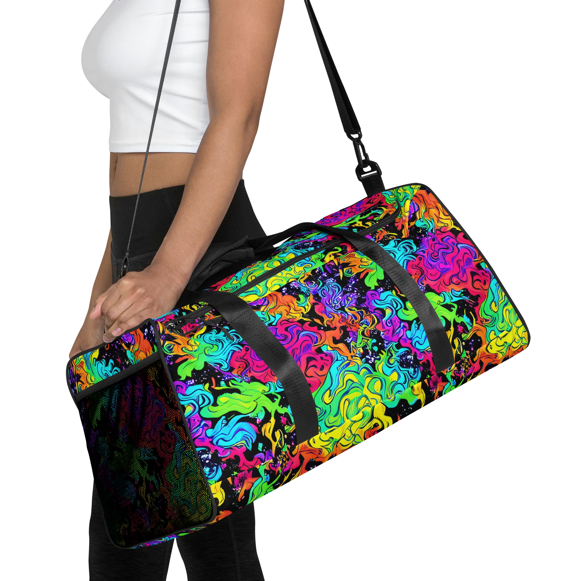 Rainbow Voltage on Duffle Bag — Front