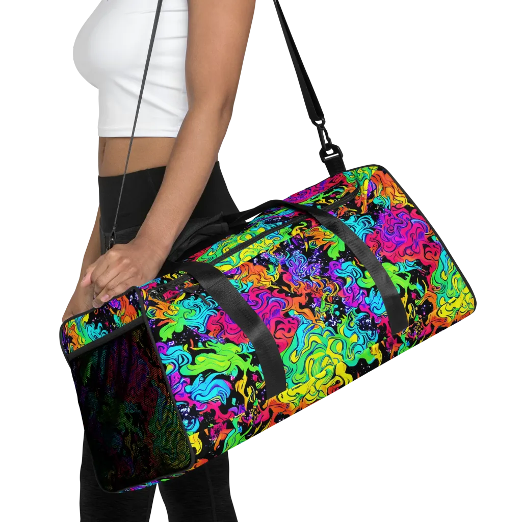 Rainbow Voltage on Duffle Bag — Front