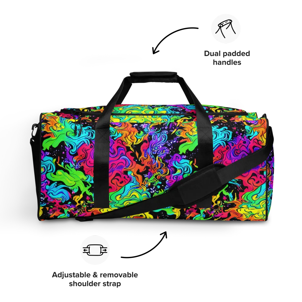 Rainbow Voltage on Duffle Bag — Front