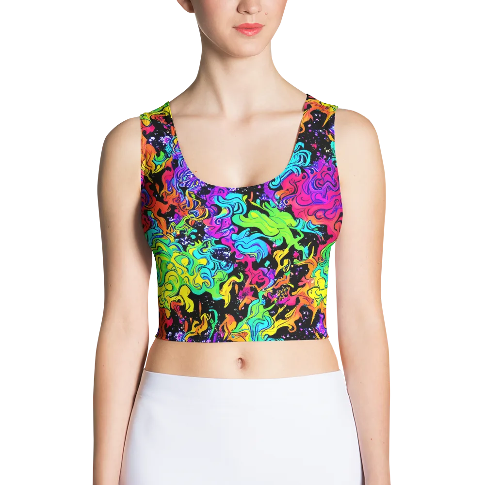 Rainbow Voltage on Crop Top — Front