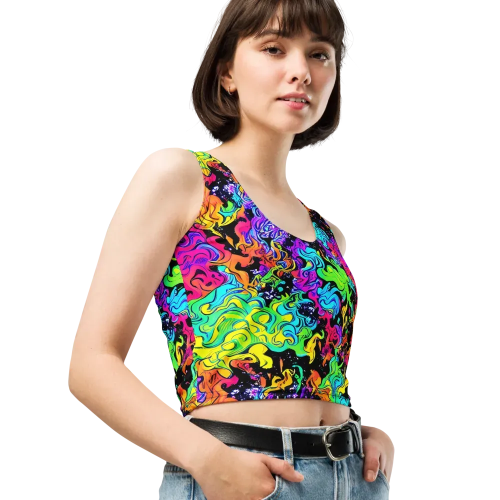 Rainbow Voltage on Crop Top — Right Front