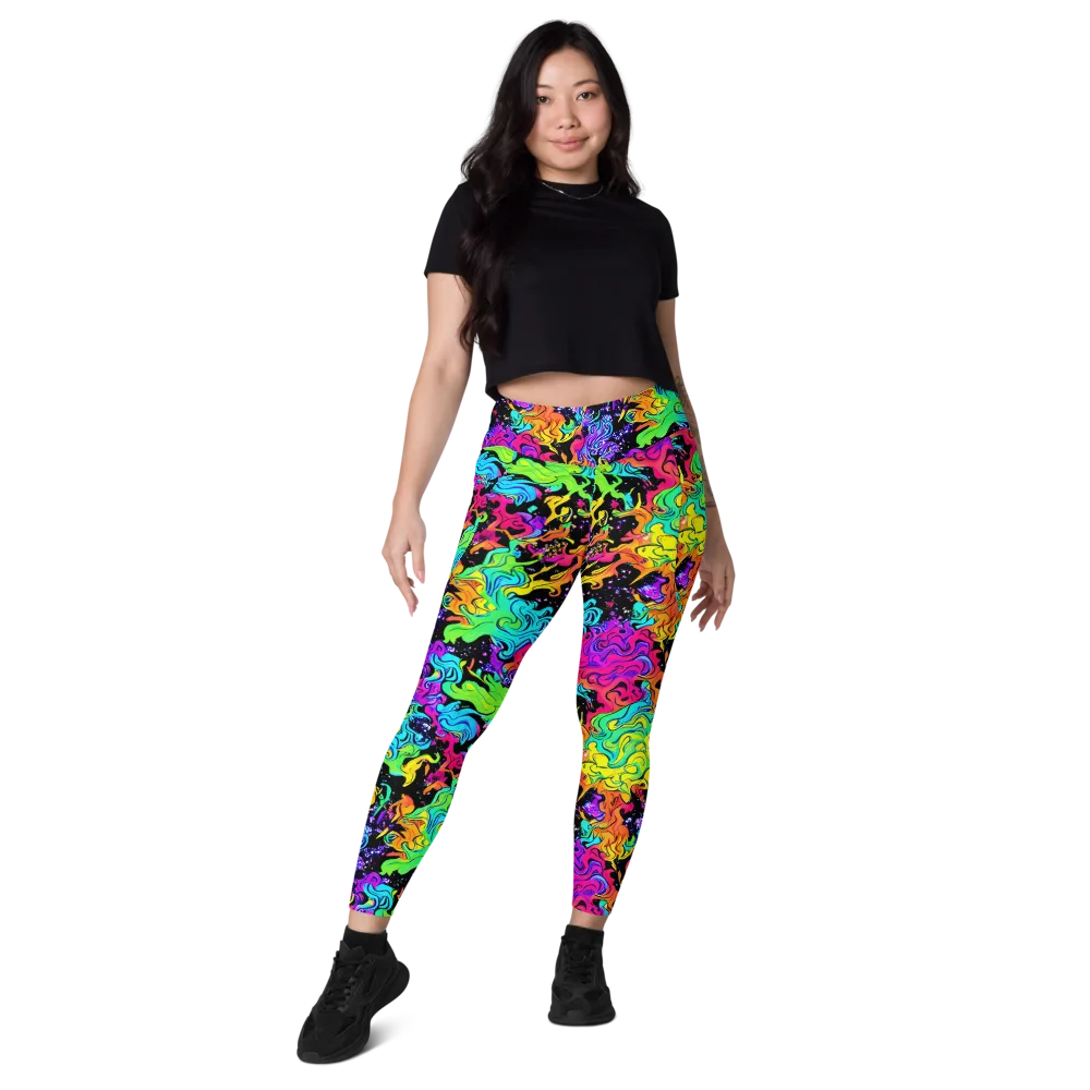 Rainbow Voltage on Leggings with Pockets — Front