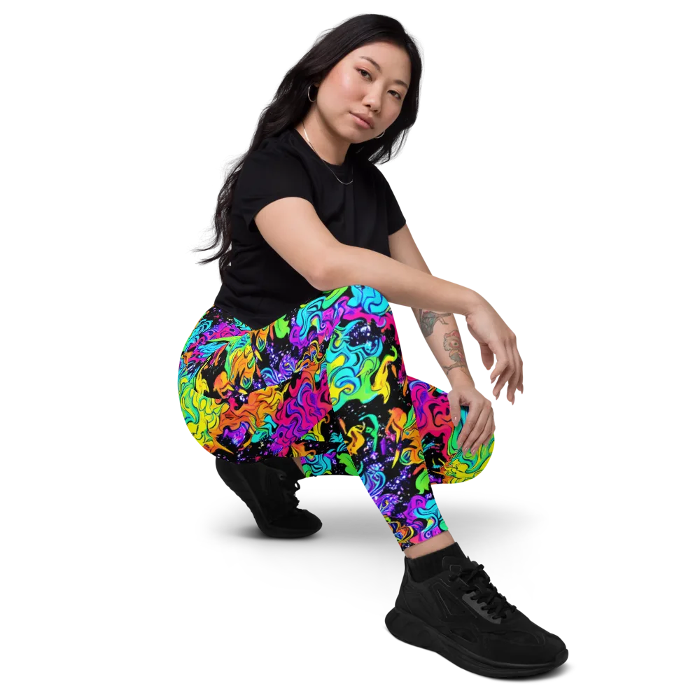 Rainbow Voltage on Leggings with Pockets — Right Front