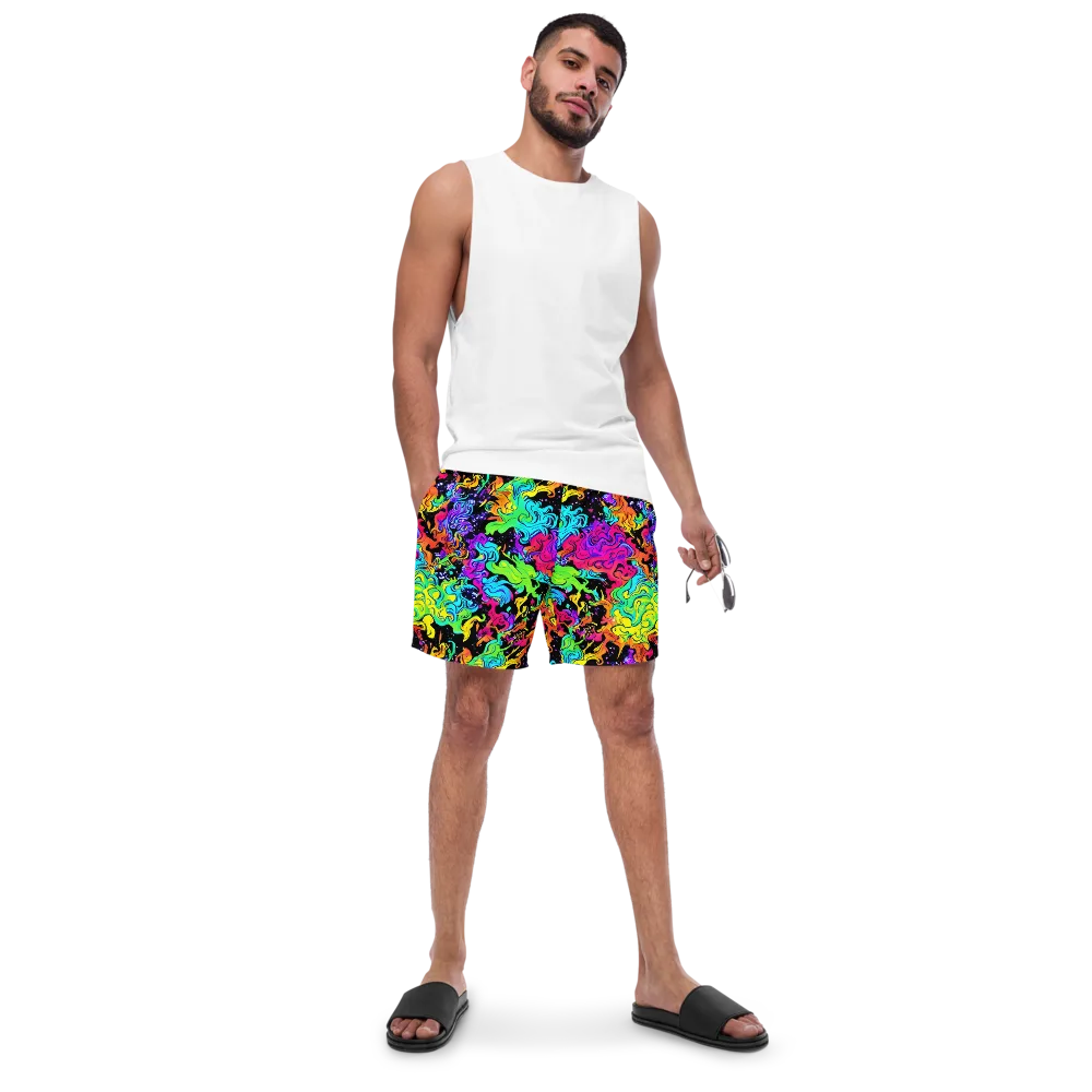 Rainbow Voltage on Swim Trunks — Front