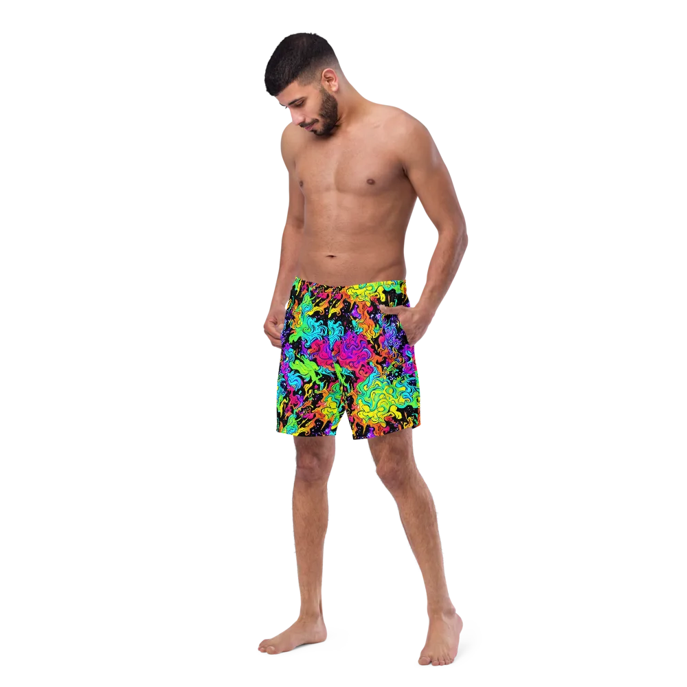 Rainbow Voltage on Swim Trunks — Left Front