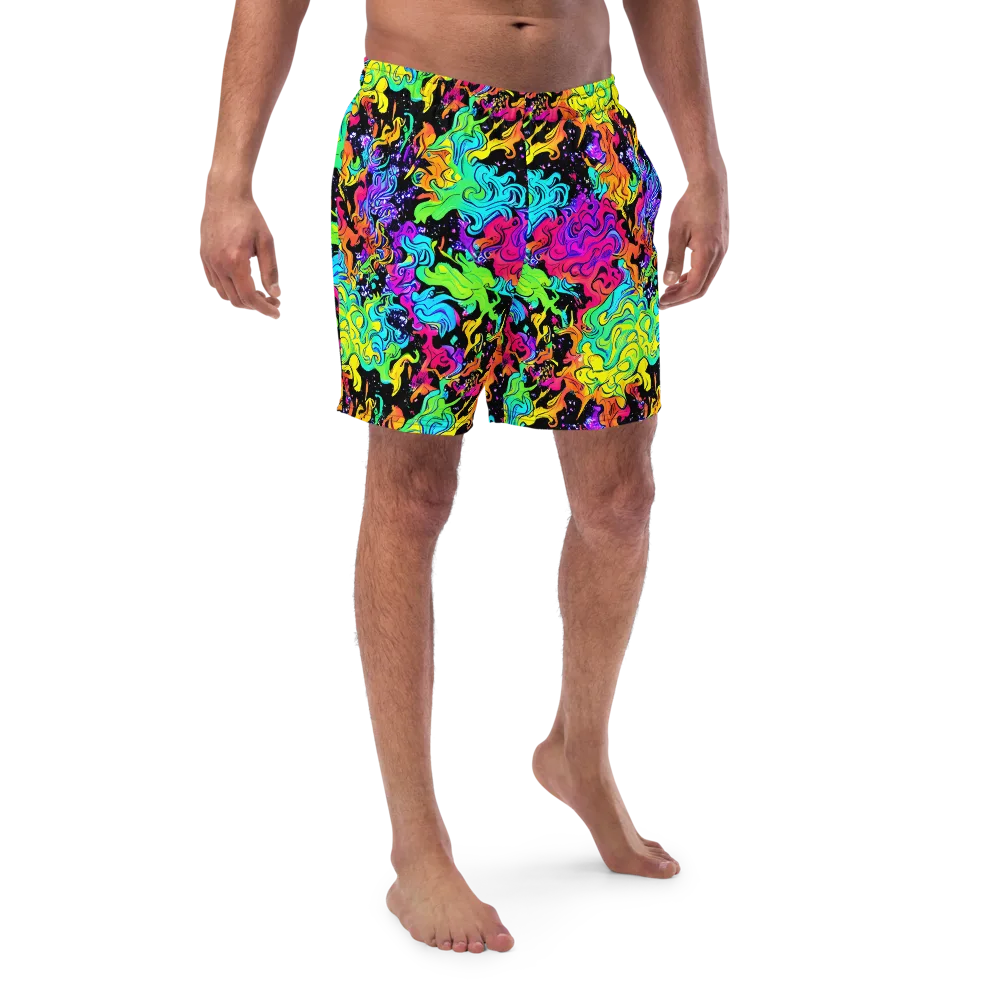 Rainbow Voltage on Swim Trunks — Front