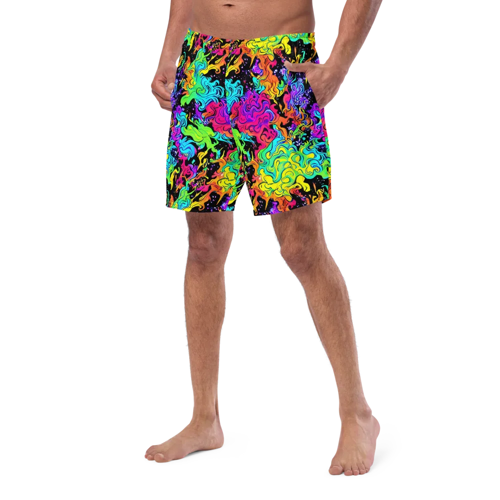 Rainbow Voltage on Swim Trunks — Left Front