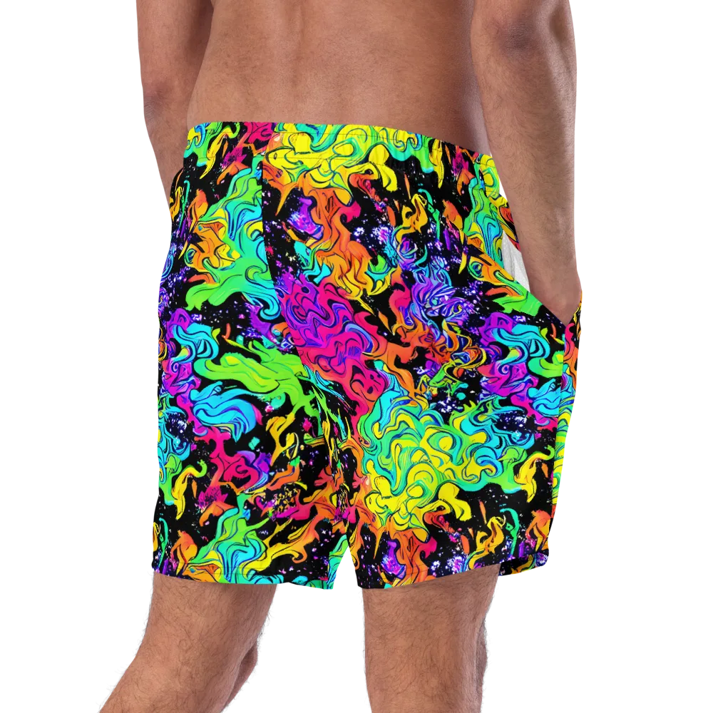 Rainbow Voltage on Swim Trunks — Right Back