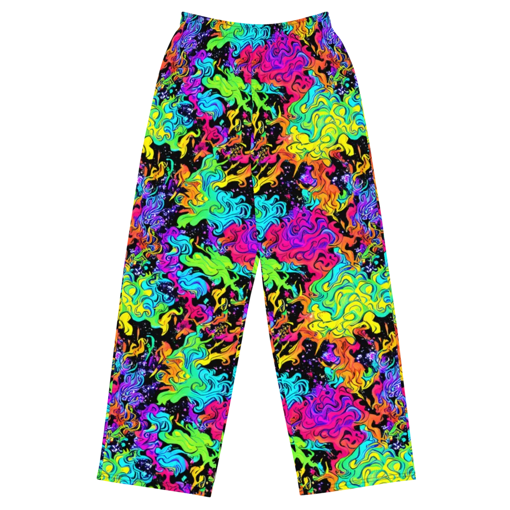 Rainbow Voltage on Wide-Leg Pants — Front