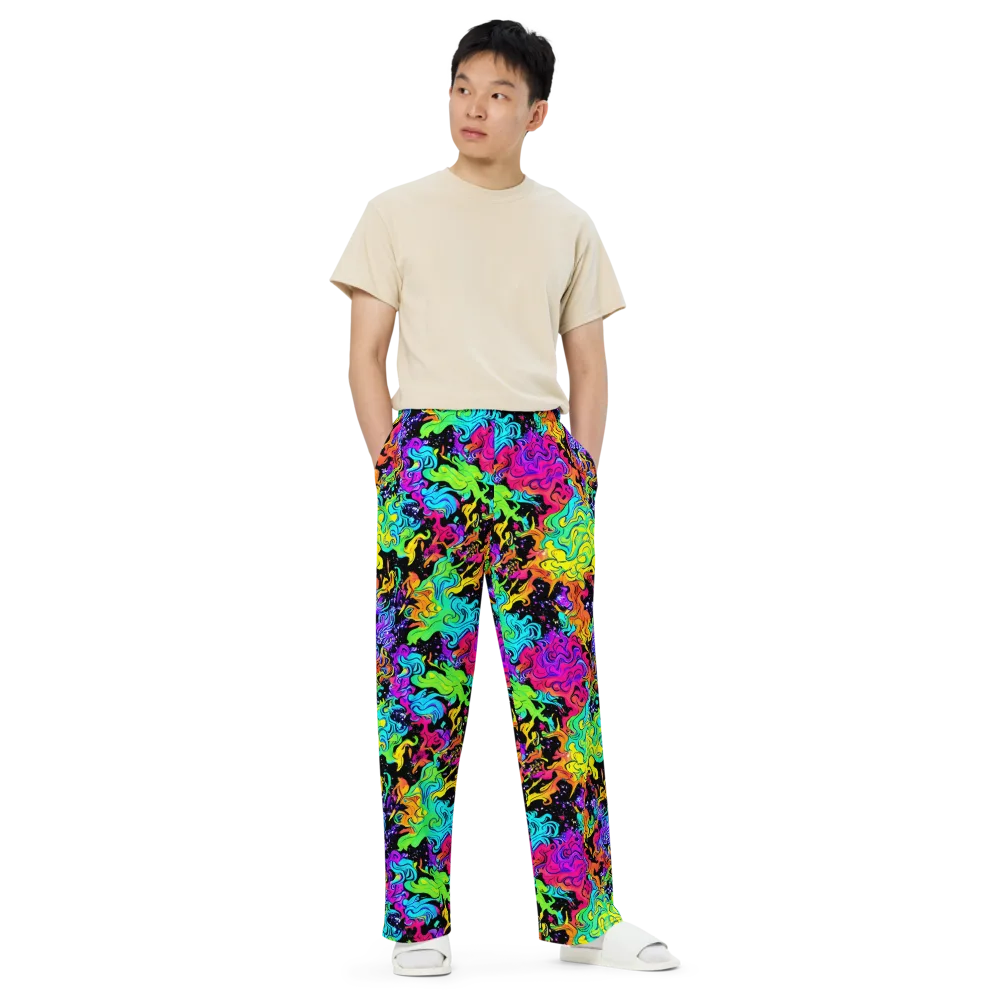 Rainbow Voltage on Wide-Leg Pants — Front
