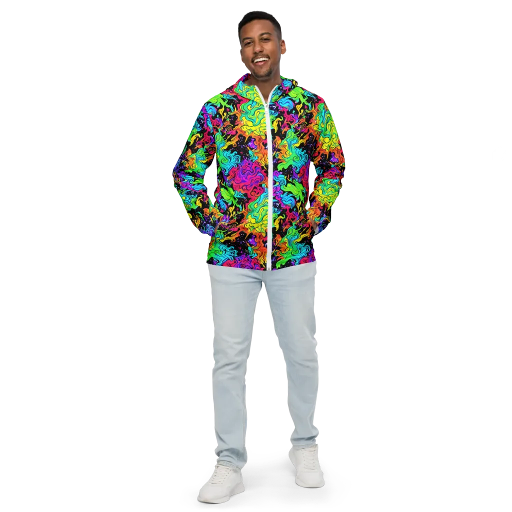 Rainbow Voltage on Men's Windbreaker — Front