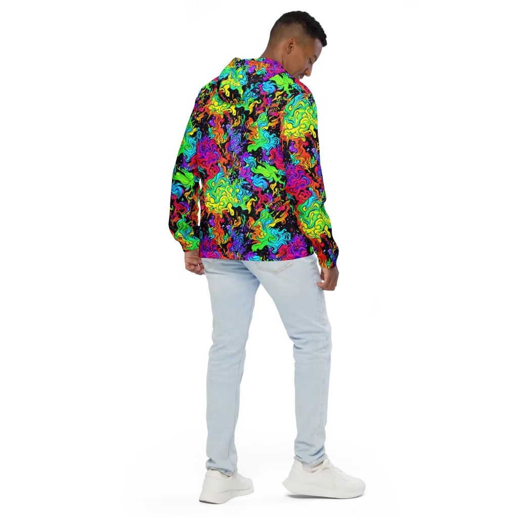 Rainbow Voltage on Men's Windbreaker — Back