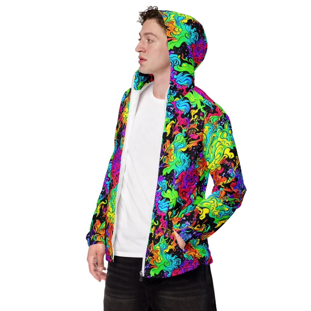 Rainbow Voltage on Men's Windbreaker — Left Front
