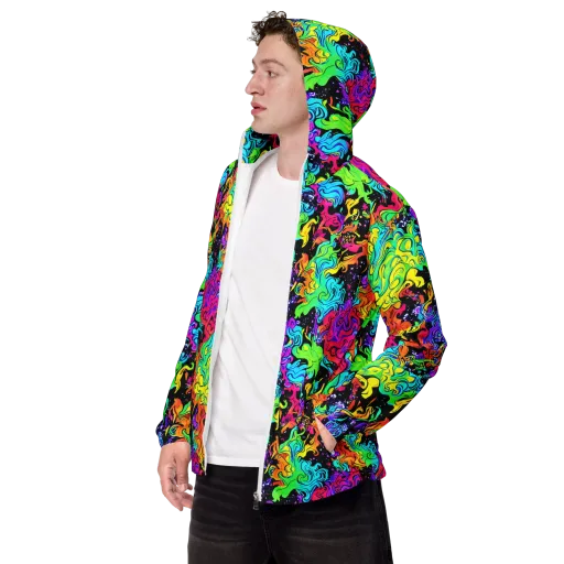 Rainbow Voltage on a Men's Windbreaker