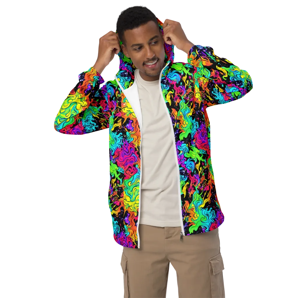 Rainbow Voltage on Men's Windbreaker — Front