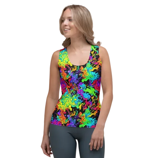 Rainbow Voltage on a Women's Tank Top