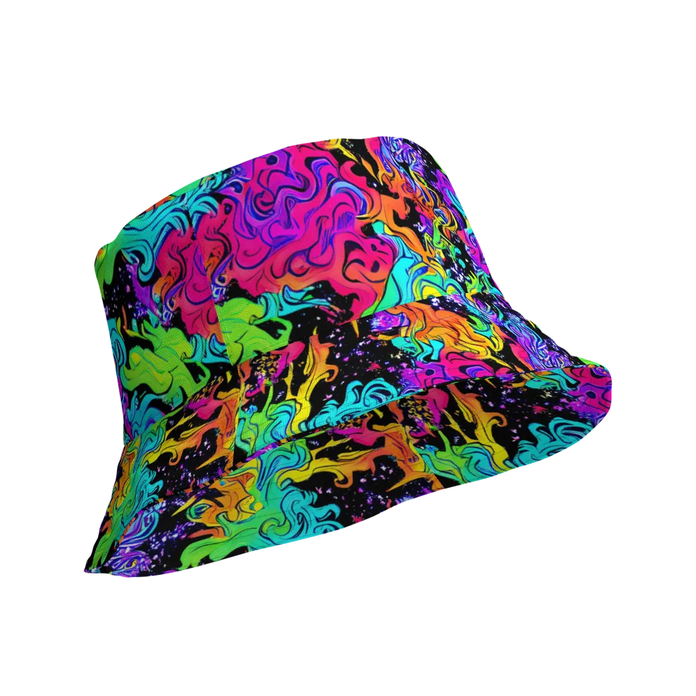 Rainbow Voltage on Reversible Bucket Hat — Product details Outside