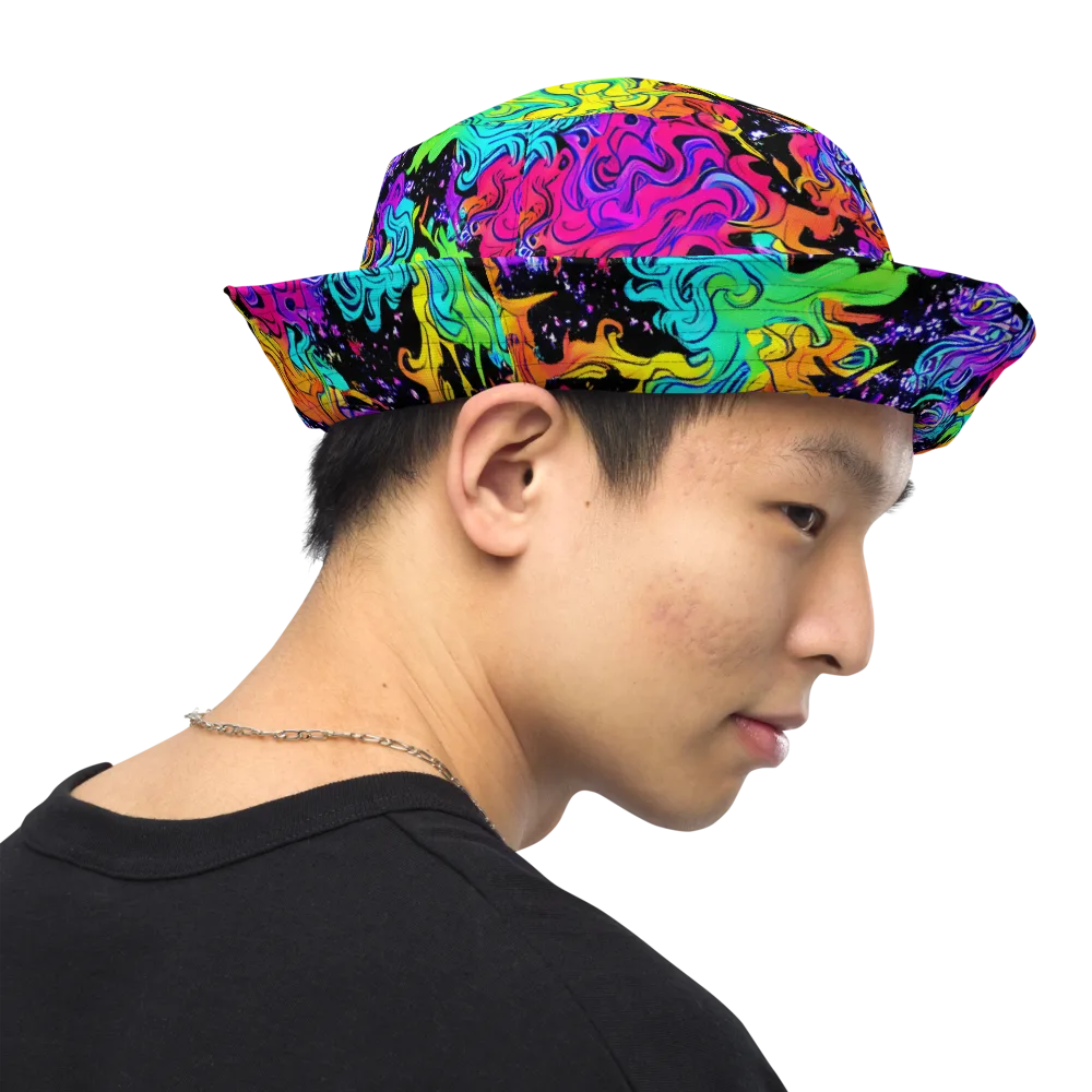 Rainbow Voltage on Reversible Bucket Hat — Right Outside
