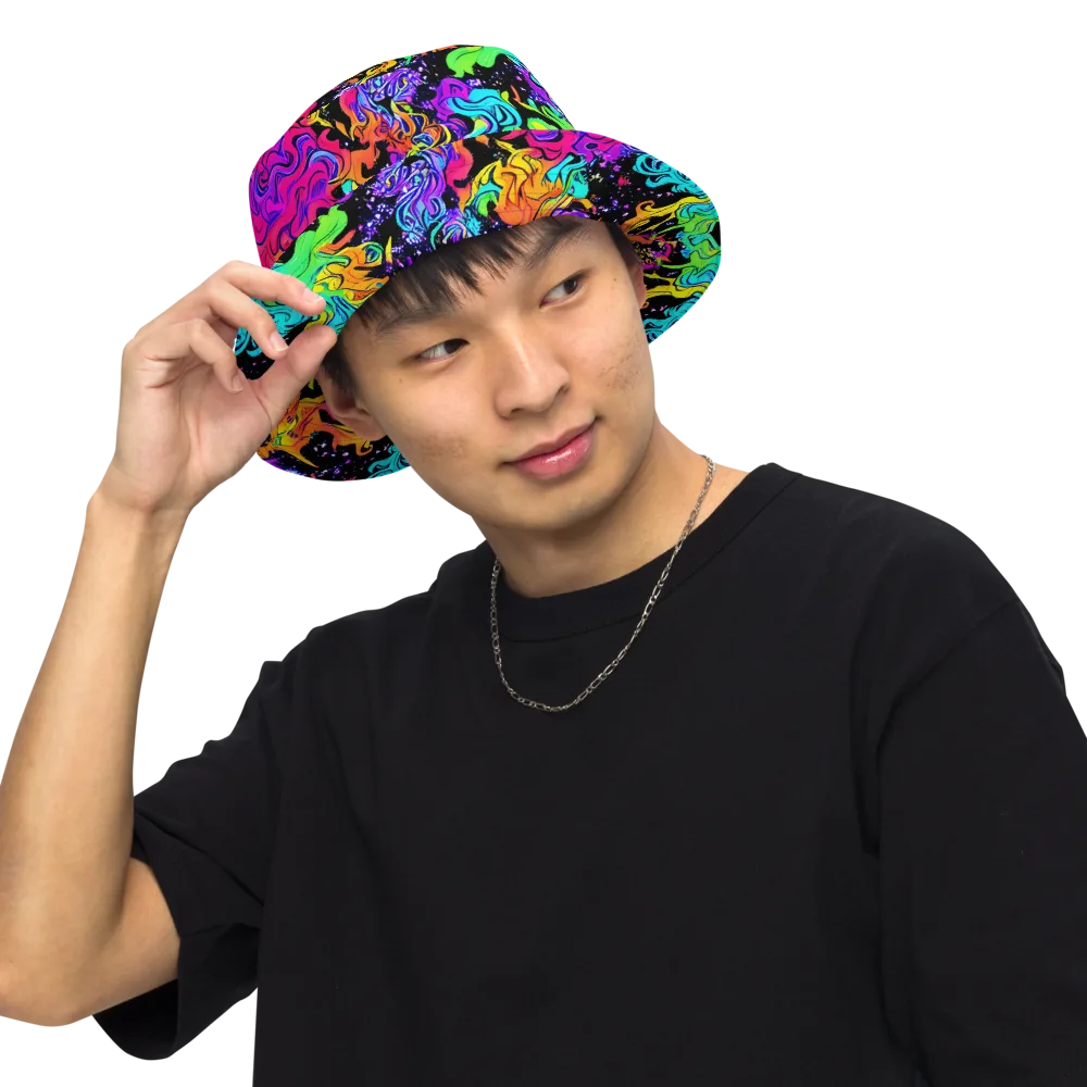 Rainbow Voltage on Reversible Bucket Hat — Front Inside