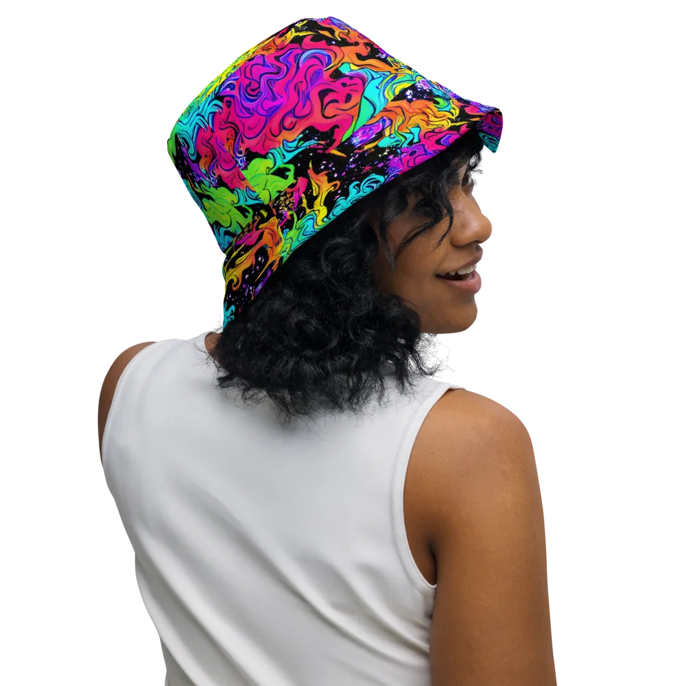Rainbow Voltage on Reversible Bucket Hat — Right Outside