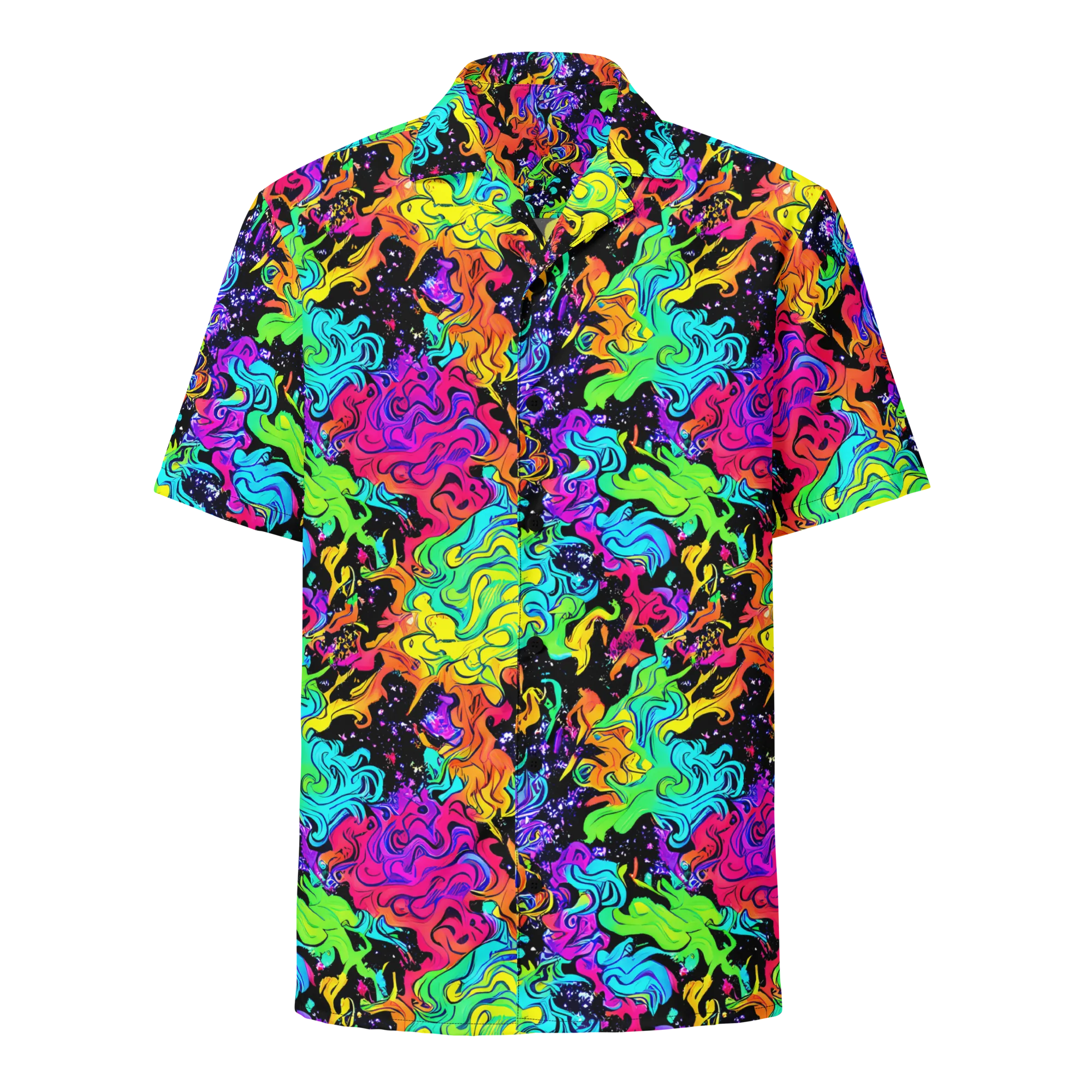 Rainbow Voltage on Button Shirt — Front