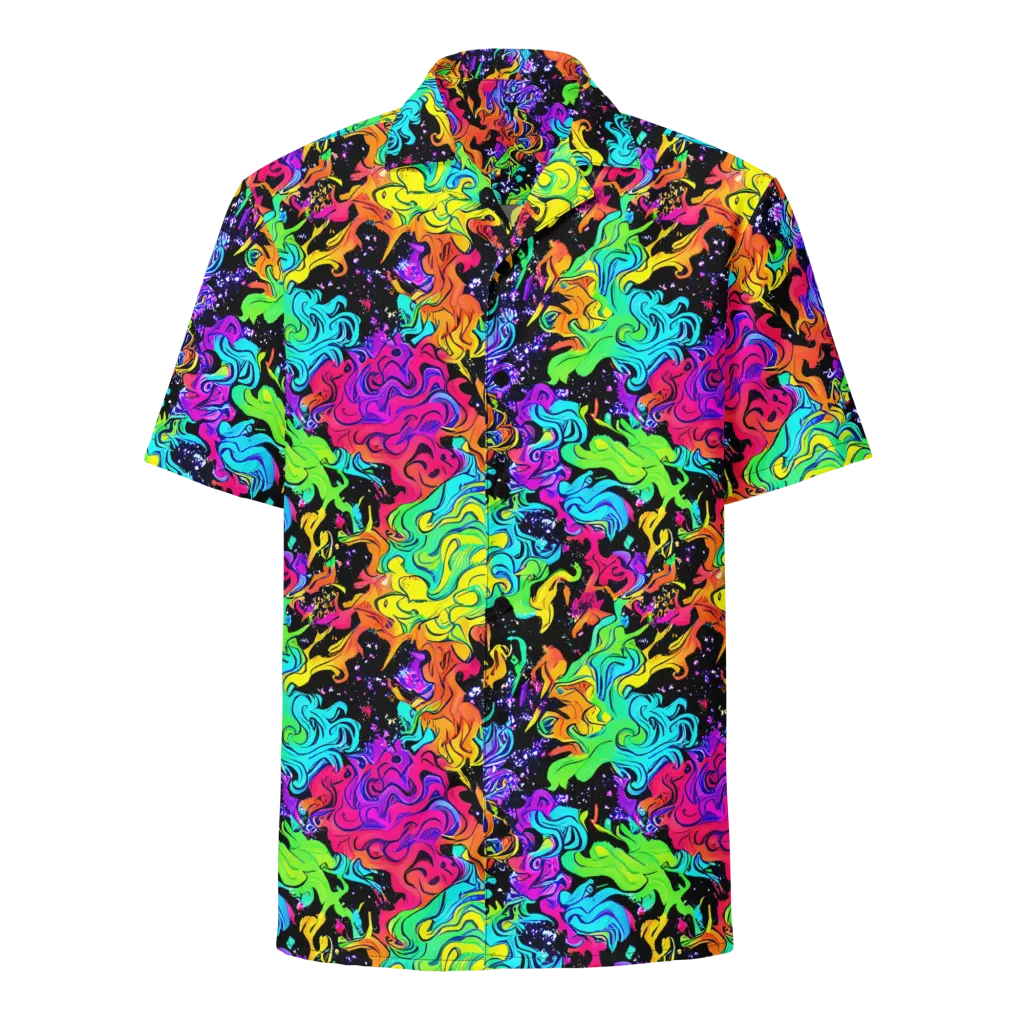 Rainbow Voltage on Button Shirt — Front