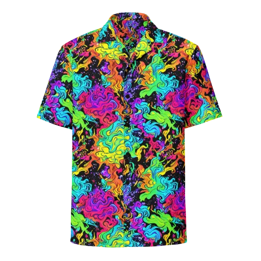 Rainbow Voltage on a Button Shirt