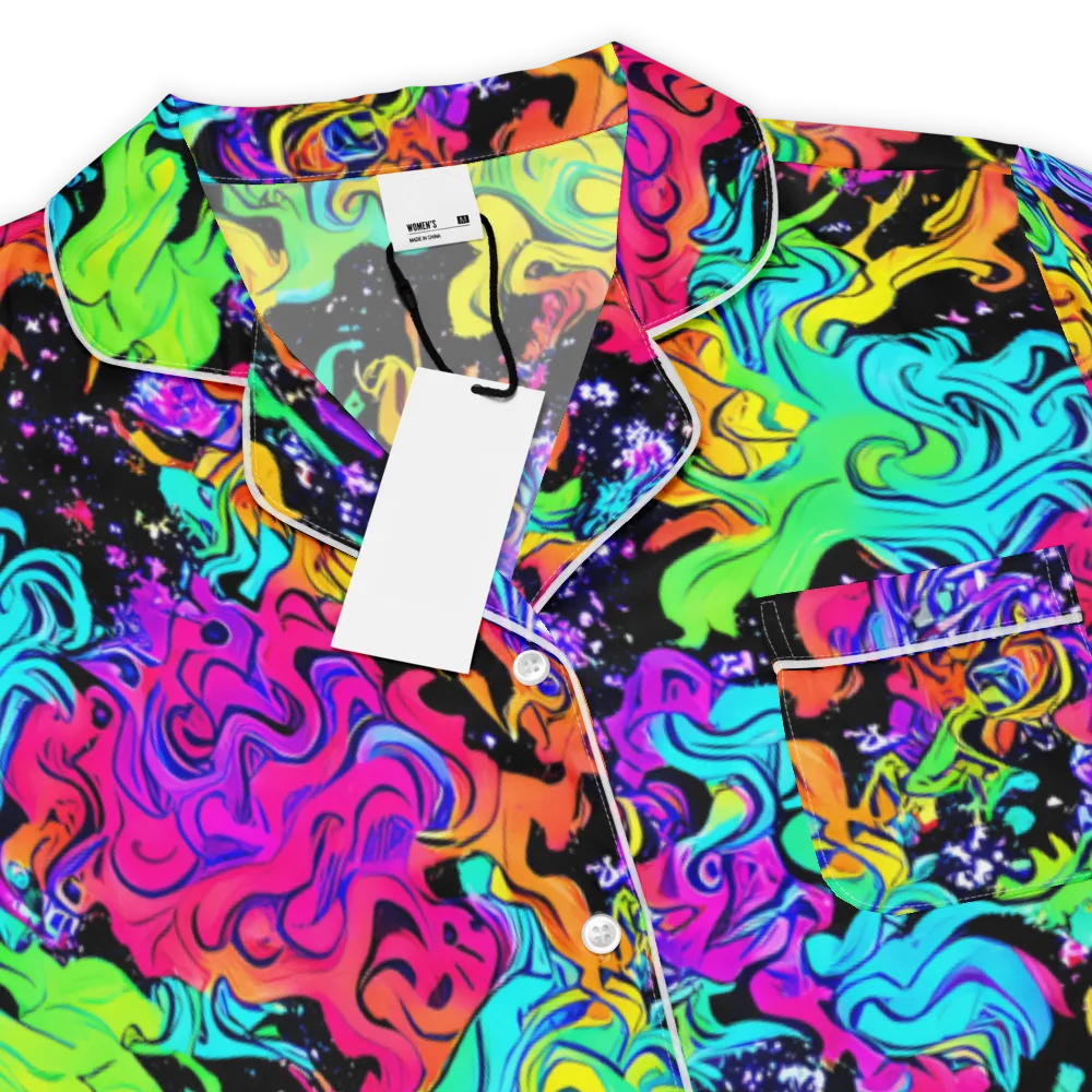 Rainbow Voltage on Women's Short Sleeve Pajama Top — Product details