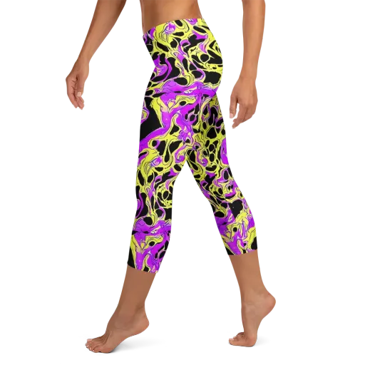 Blacklight Swirl on a Capri Leggings