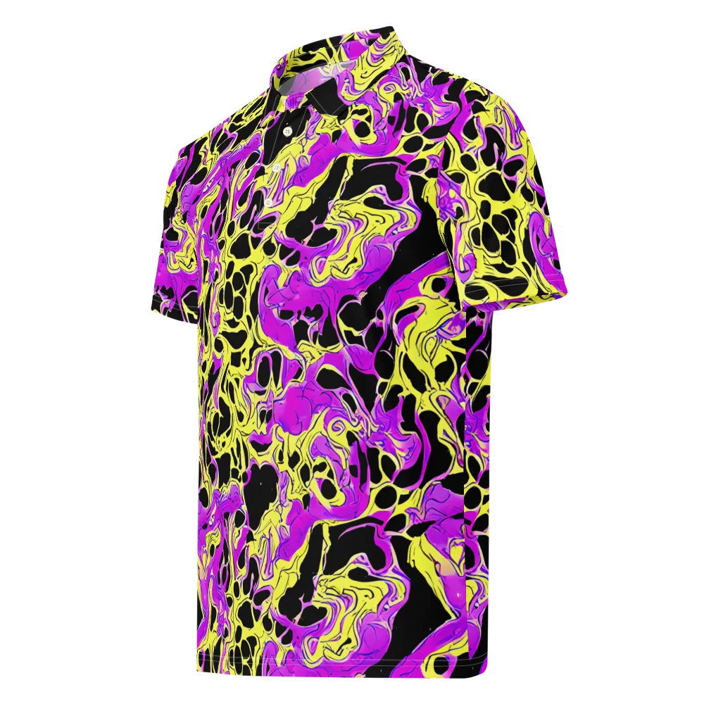 Blacklight Swirl on Men's Slim Fit Polo Shirt — Left Front