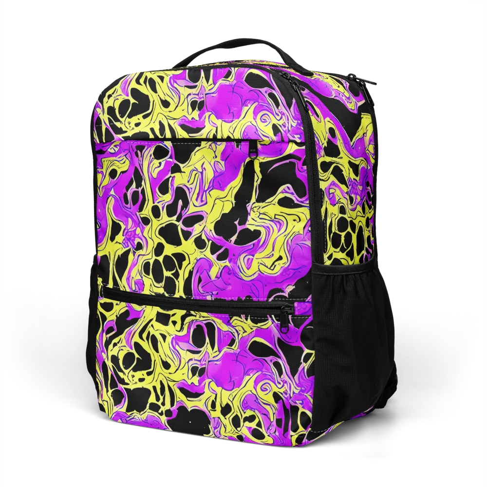 Blacklight Swirl on Utility Backpack — Left Front