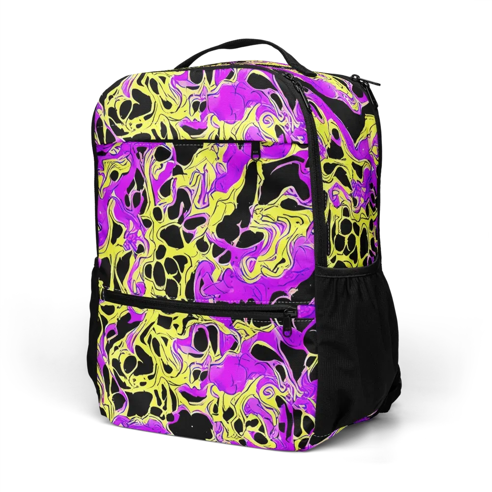 Blacklight Swirl on Utility Backpack — Left Front