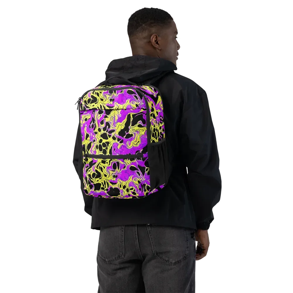 Blacklight Swirl on Utility Backpack — Back