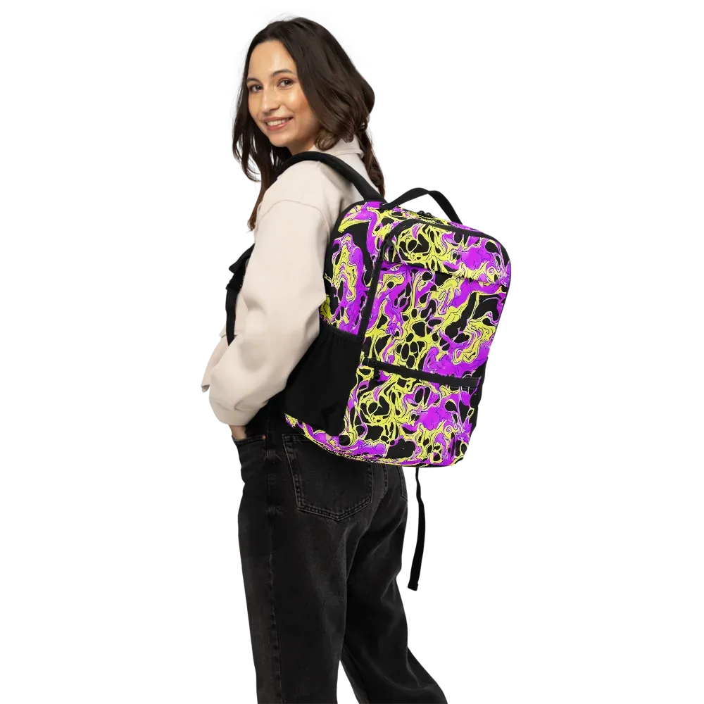 Blacklight Swirl on Utility Backpack — Back