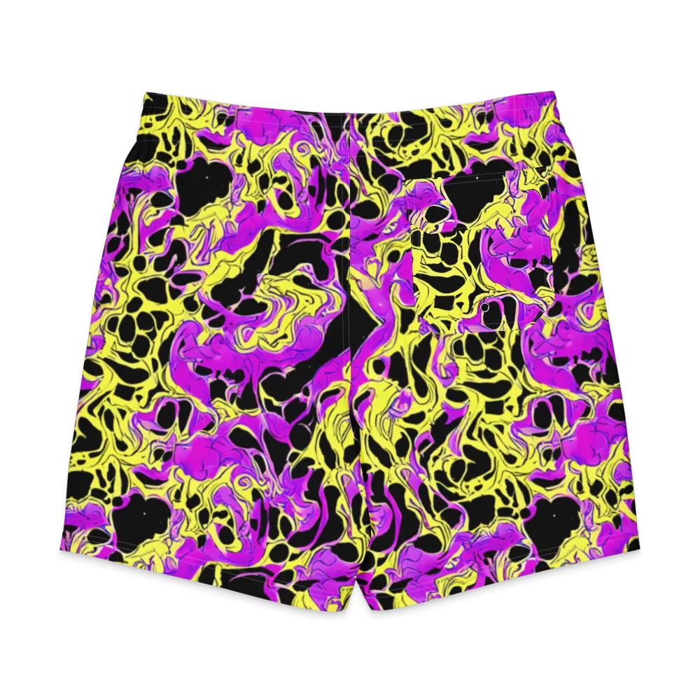 Blacklight Swirl on Men's Board Shorts — Back