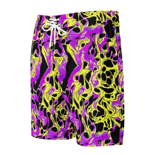 Blacklight Swirl on a Men's Board Shorts