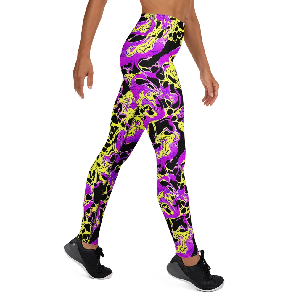 Blacklight Swirl on Yoga Leggings — Right