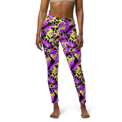 Blacklight Swirl on a Yoga Leggings