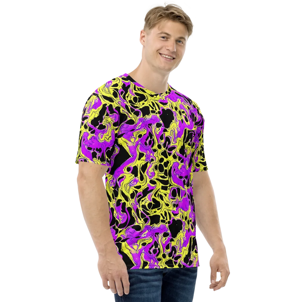 Blacklight Swirl on Men's Crew Neck T-Shirt — Right