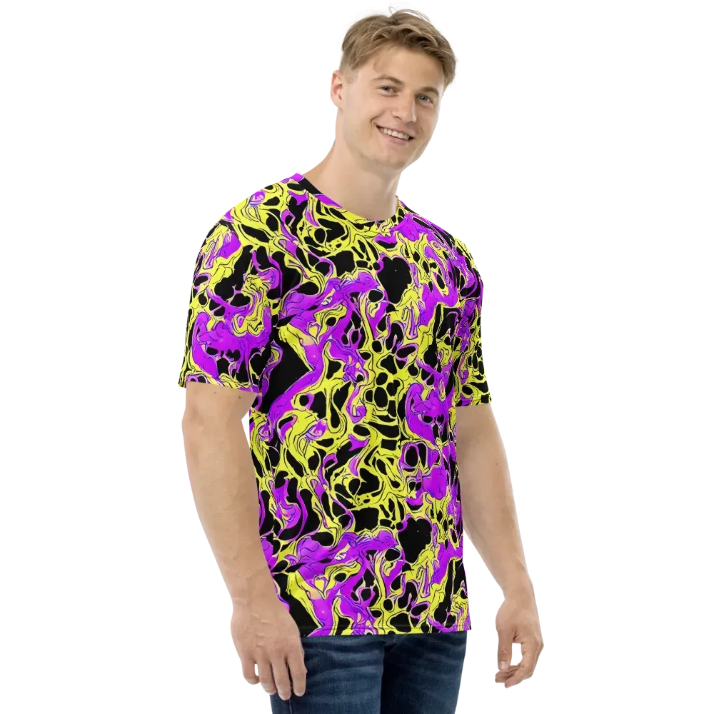 Blacklight Swirl on Men's Crew Neck T-Shirt — Right