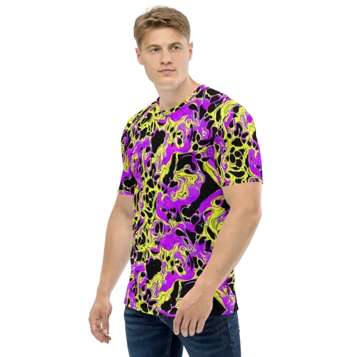 Blacklight Swirl on a Men's Crew Neck T-Shirt