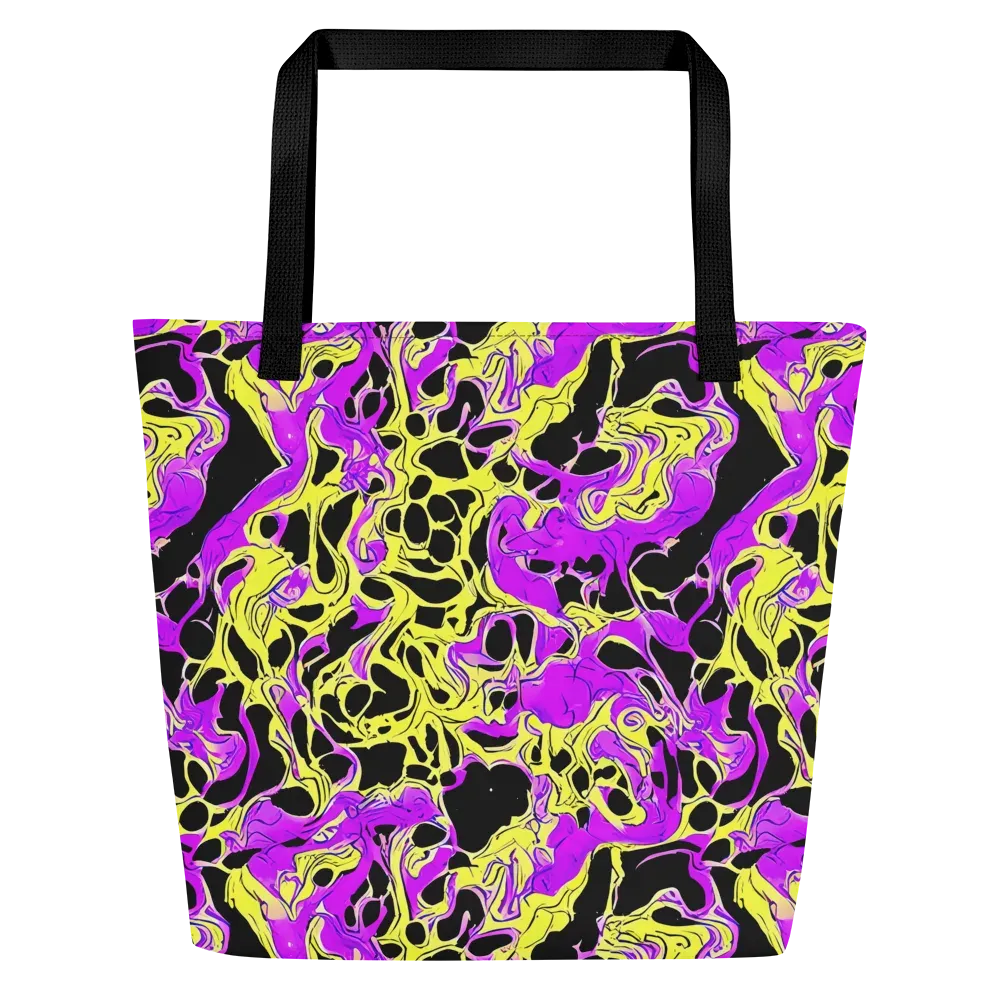 Blacklight Swirl on Large Tote Bag W/ Pocket — Front