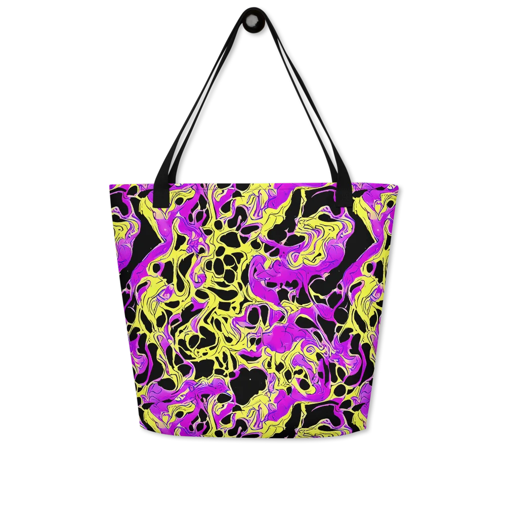 Blacklight Swirl on Large Tote Bag W/ Pocket — Front