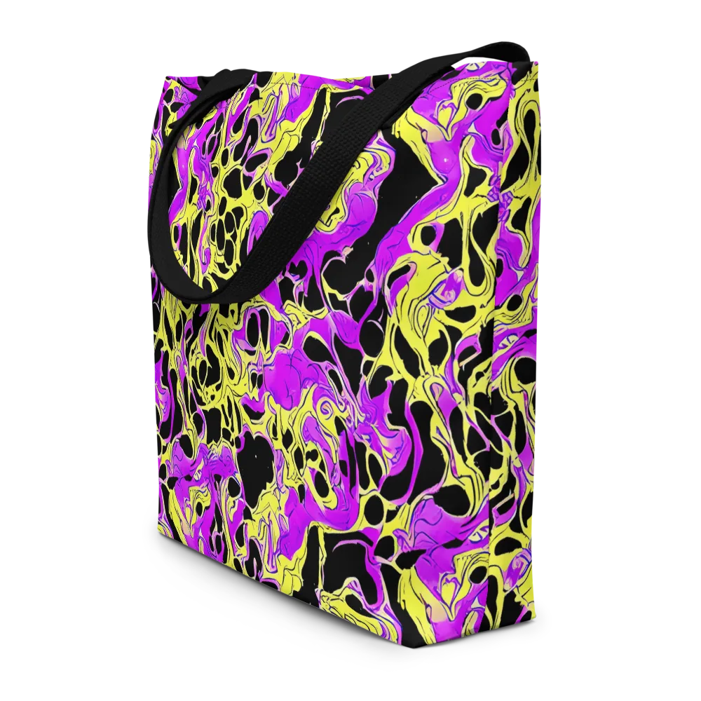 Blacklight Swirl on Large Tote Bag W/ Pocket — Front