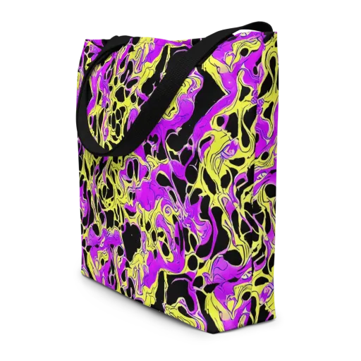 Blacklight Swirl on a Large Tote Bag W/ Pocket