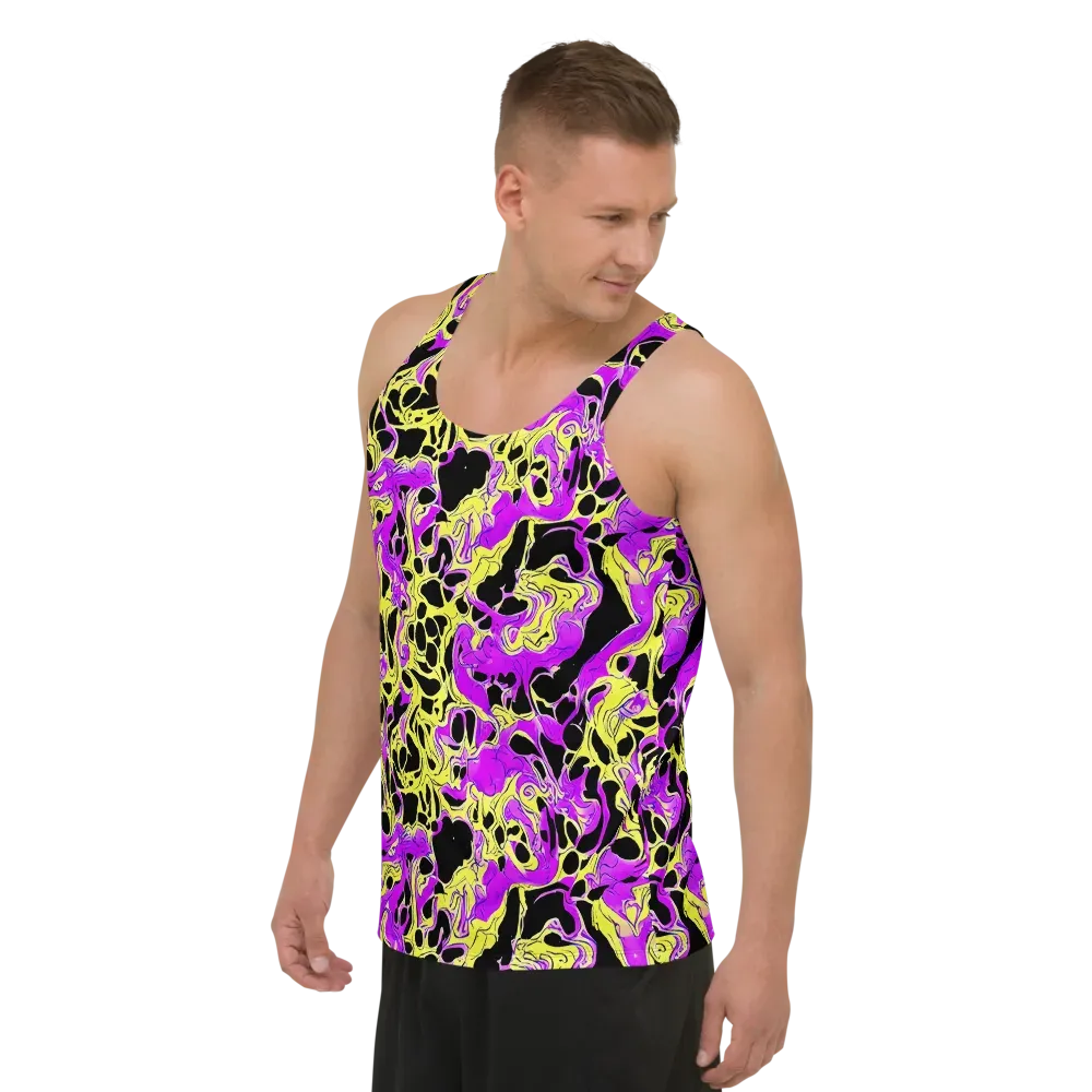 Blacklight Swirl on Men's Tank Top — Left Front