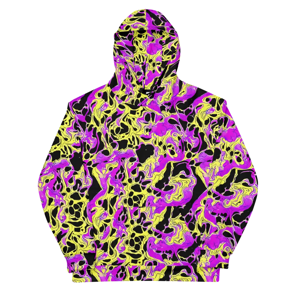 Blacklight Swirl on Cotton Hoodie — Front