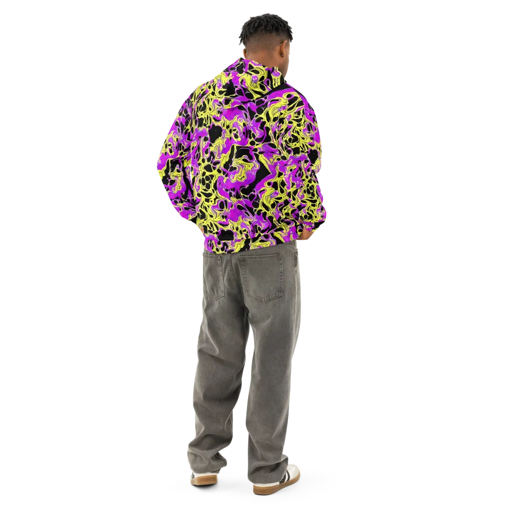 Blacklight Swirl on Cotton Hoodie — Back
