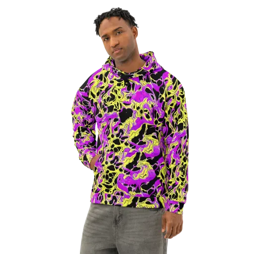 Blacklight Swirl on a Cotton Hoodie